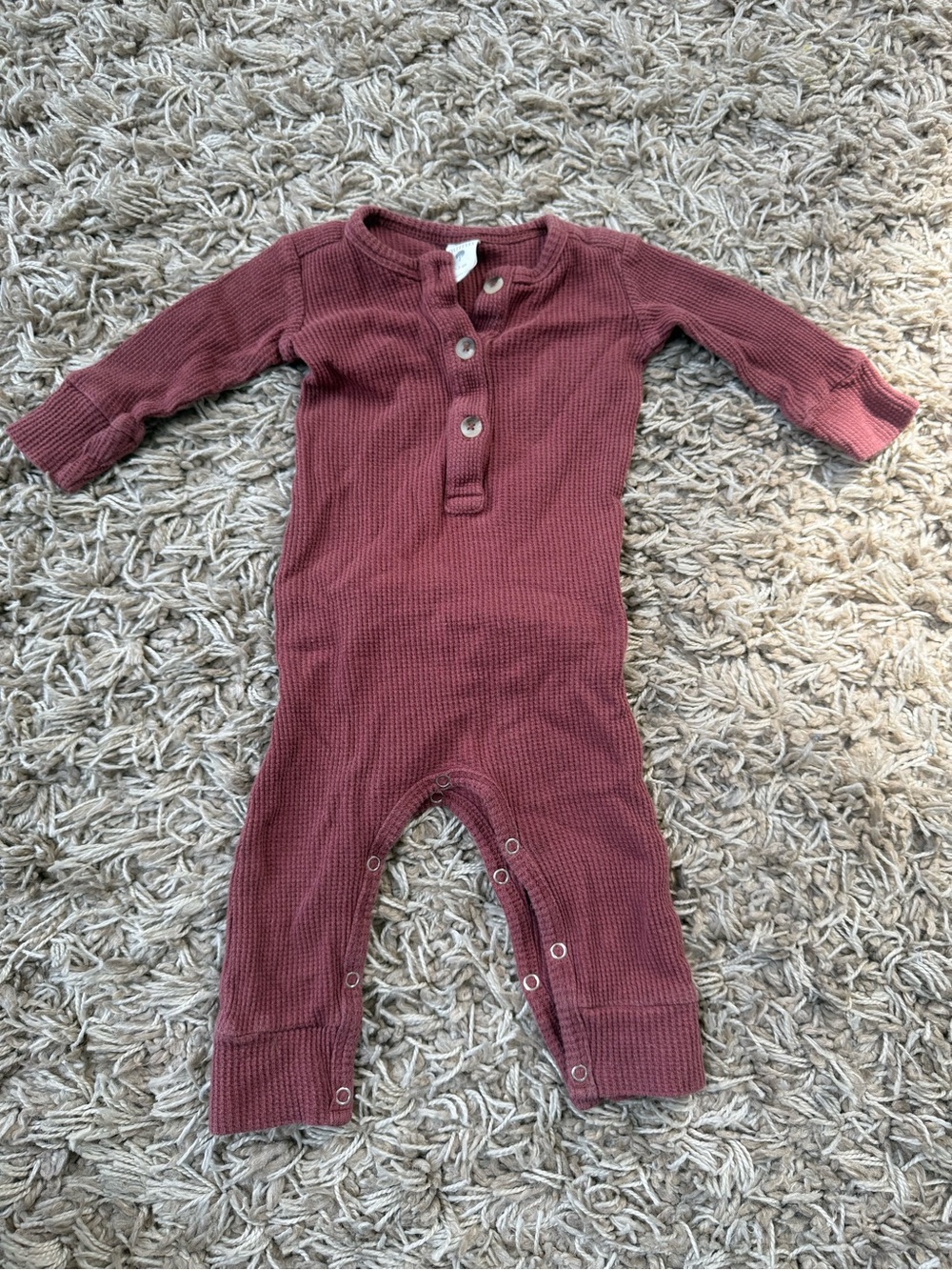 kate quinn Waffle Knit One-Piece Romper in Mauve